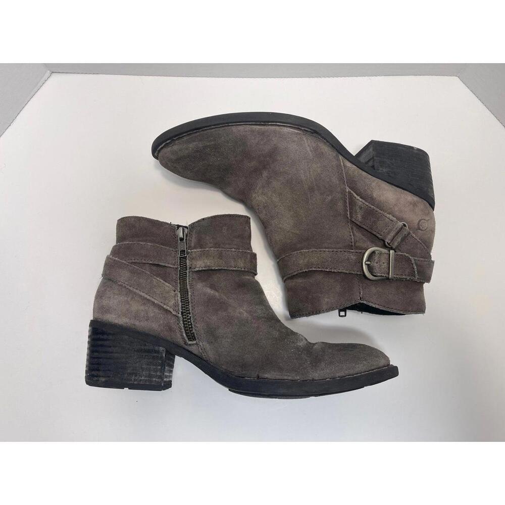Born Jorgette Suede Booties • Women’s 10 • Gray Ankle Boots